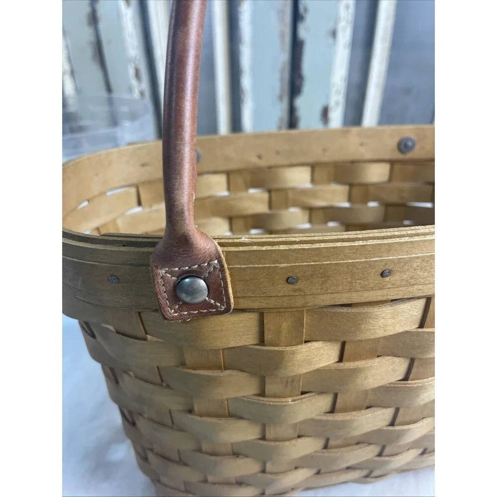 Longaberger 2003 Medium Boardwalk Basket Tote Purse w/ Protector Signed